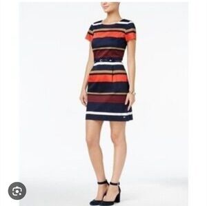 Tommy Hilfiger Striped Short Sleeve Dress